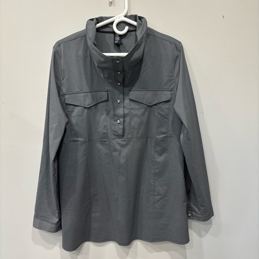 Mountain Hardwear Citypass Popover Tunic Striped Shirt Women’s Size Large